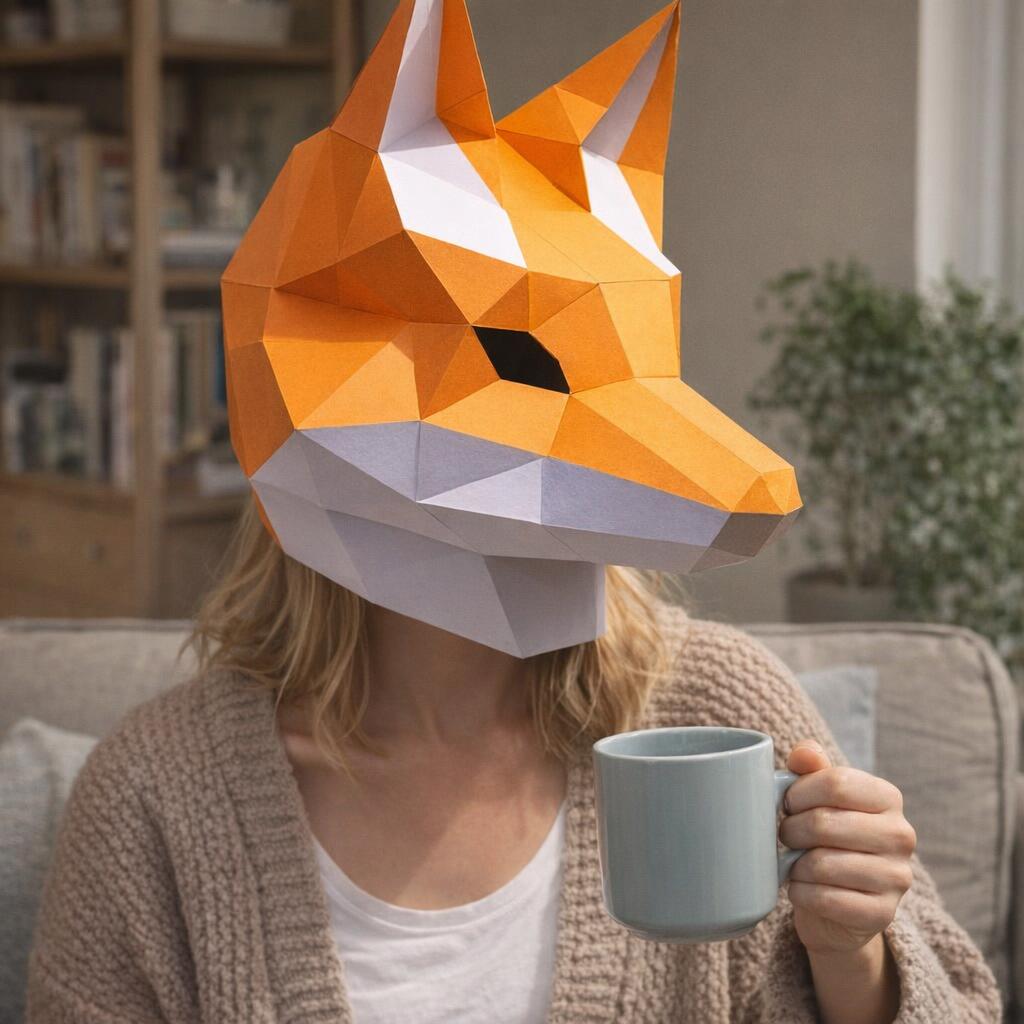 Papercraft masque de renard en 3D