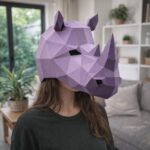 Papercraft masque rhinocéros en origami