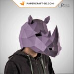 Papercraft masque rhinocéros en origami
