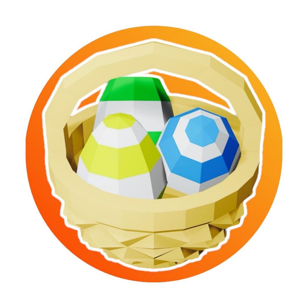 Papercraft panier et œufs de Pâques en 3D