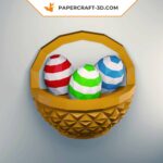 Papercraft panier et œufs de Pâques en 3D