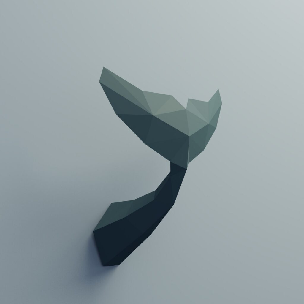 Papercraft queue de dauphin en 3D