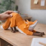Papercraft renard qui s'étire en 3D