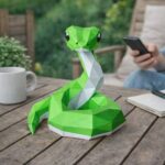 Papercraft serpent 3D en origami