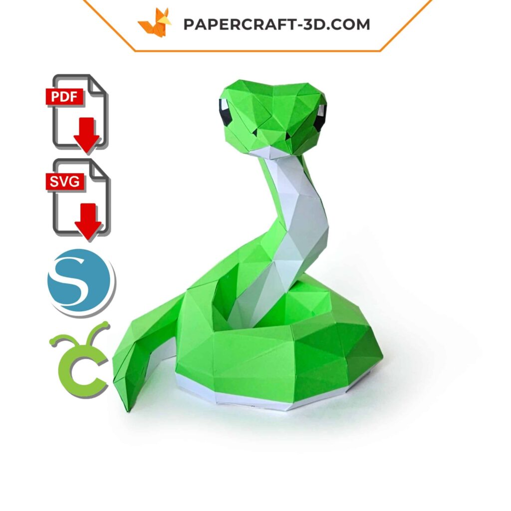 Papercraft serpent 3D en origami