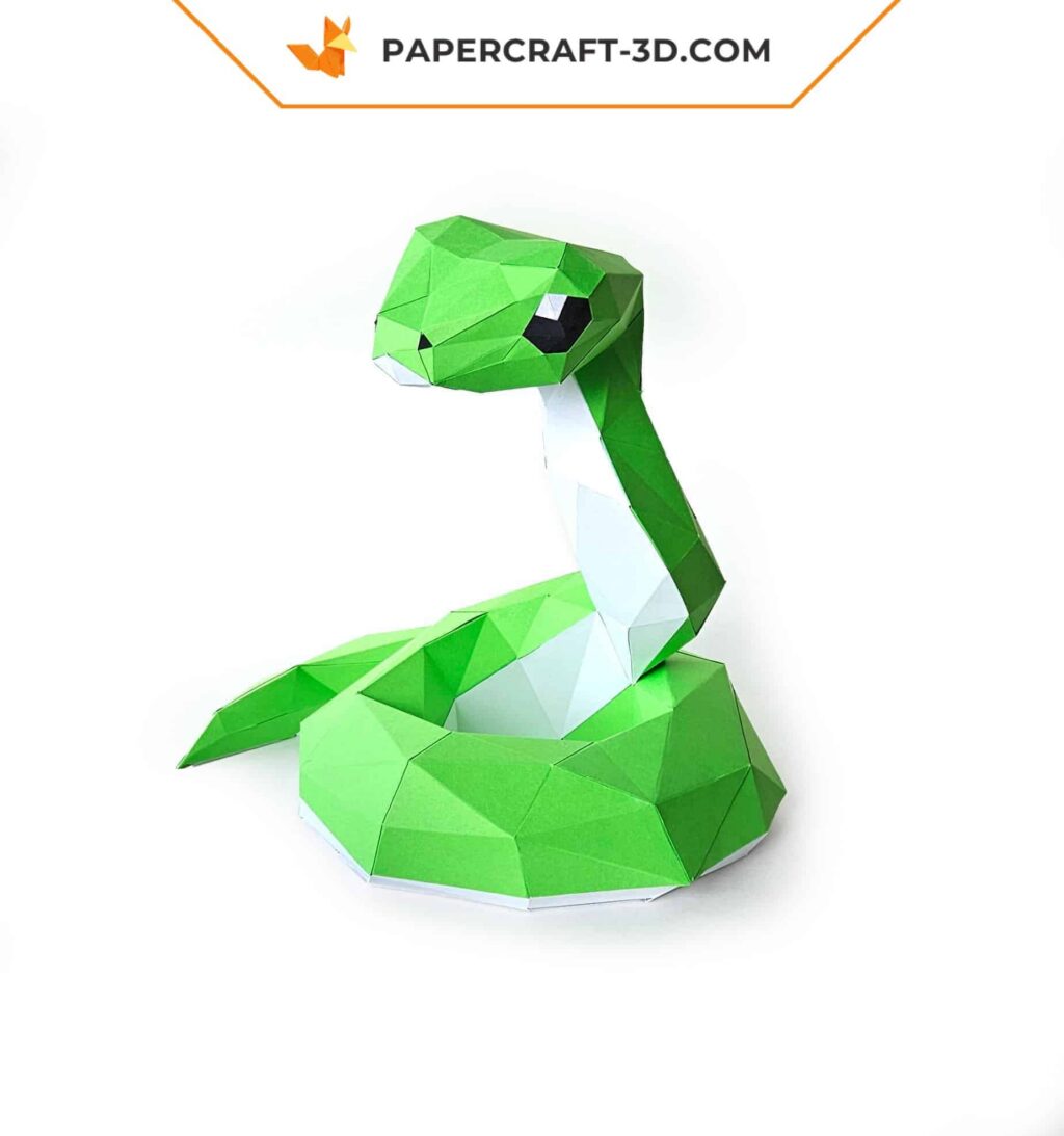 Papercraft serpent 3D en origami