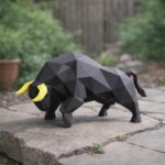 Papercraft taureau noir en 3D