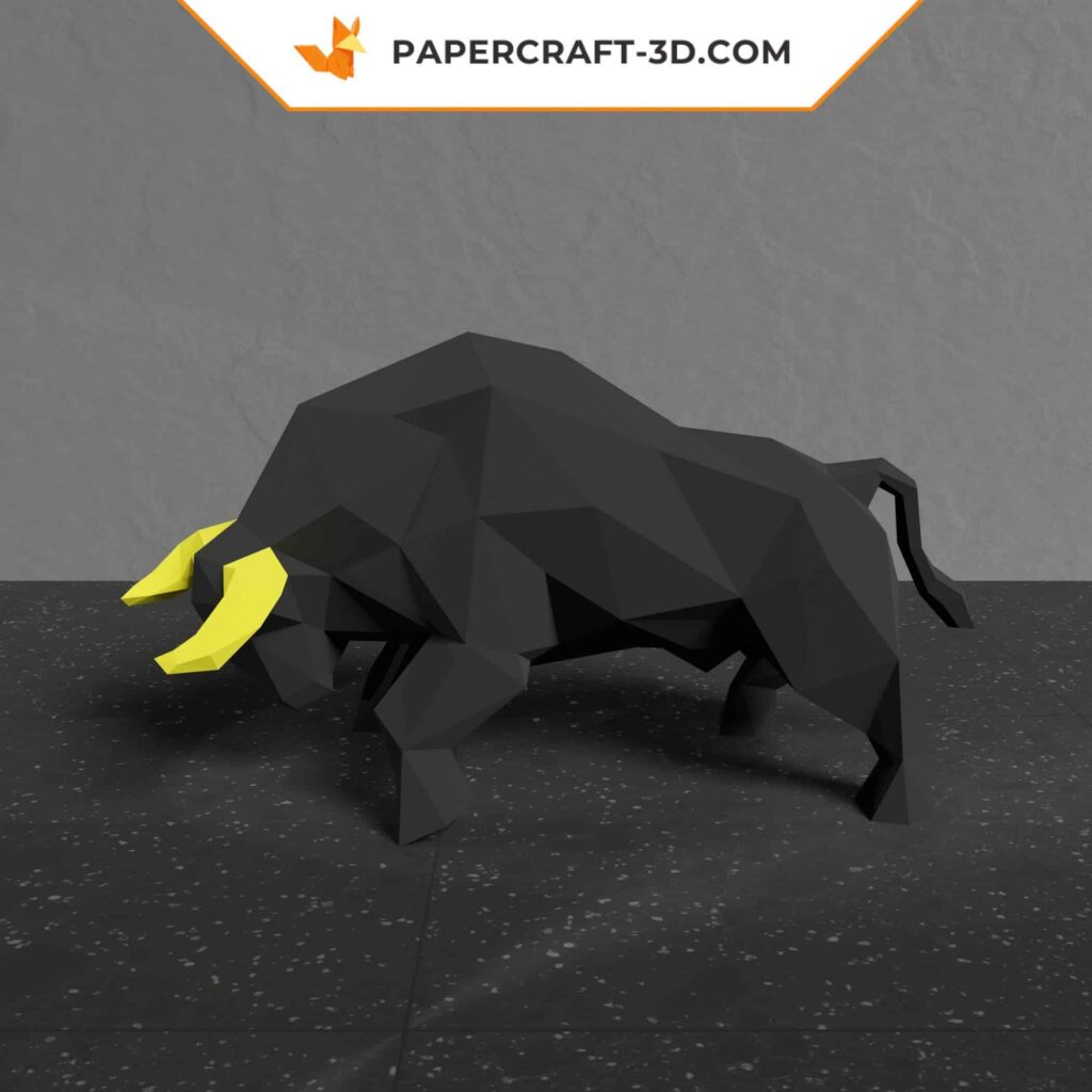 Papercraft taureau noir en 3D