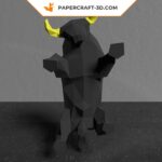 Papercraft taureau noir en 3D