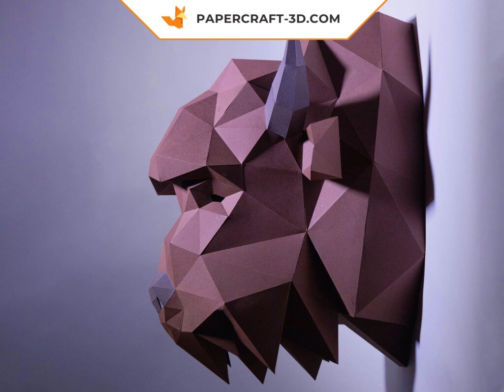 Papercraft tête de bison en 3D