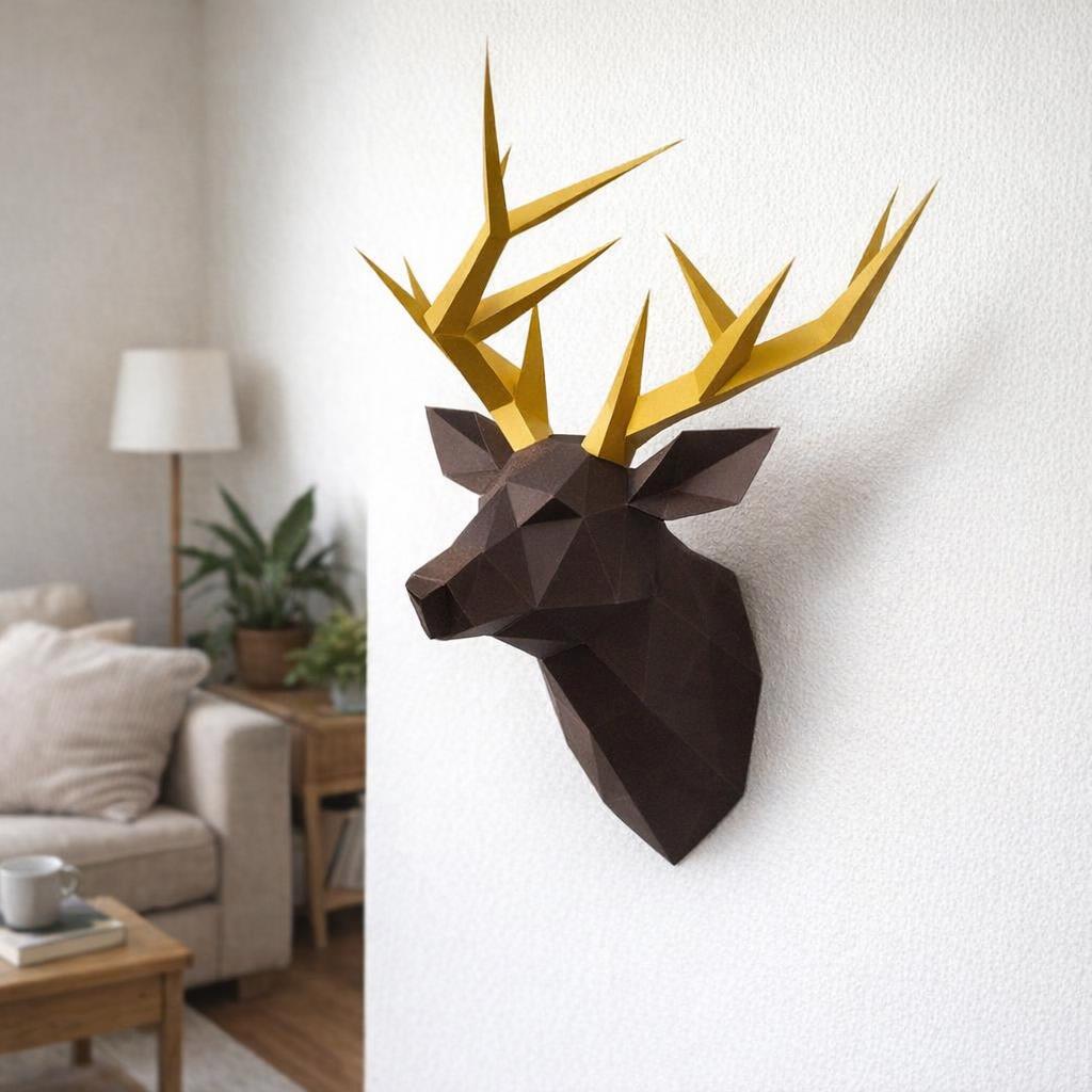 Papercraft tête de cerf en 3D
