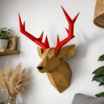 Papercraft tête de cerf mural en 3D