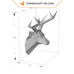Papercraft tête de cerf mural en 3D