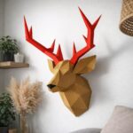Papercraft tête de cerf mural en 3D
