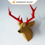 Papercraft tête de cerf mural en 3D