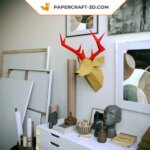 Papercraft tête de cerf mural en 3D