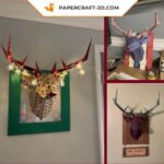 Papercraft tête de cerf mural en 3D