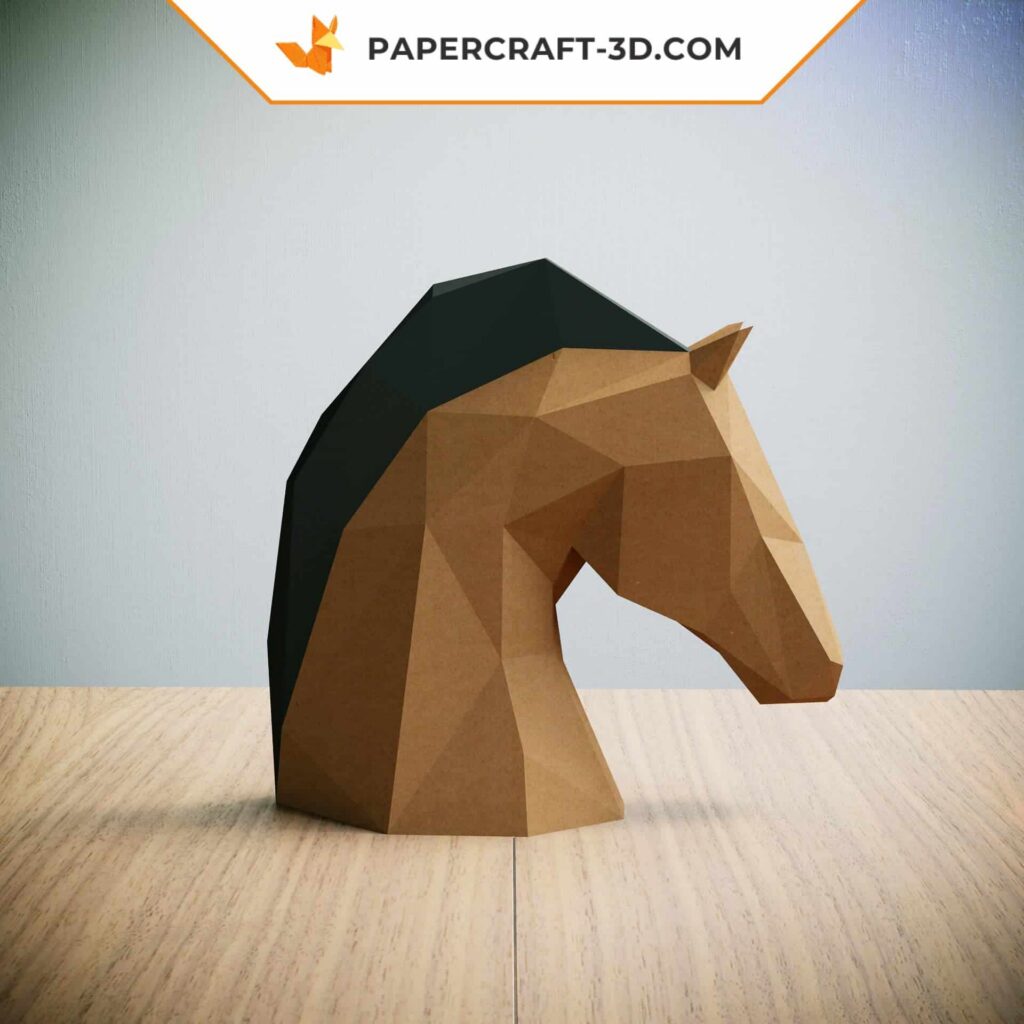 Papercraft tête de cheval en origami