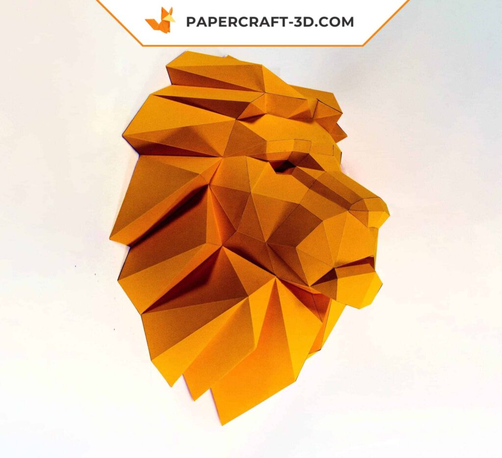 Papercraft tête de lion en origami