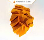 Papercraft tête de lion en origami