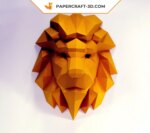 Papercraft tête de lion en origami
