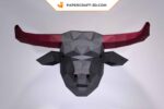 Papercraft tête de taureau en origami
