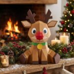 Renne de Noël en papercraft 3D