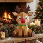 Renne de Noël en papercraft 3D