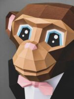 Singe en papercraft 3D