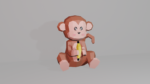 Singe en papercraft 3D