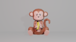 Singe en papercraft 3D