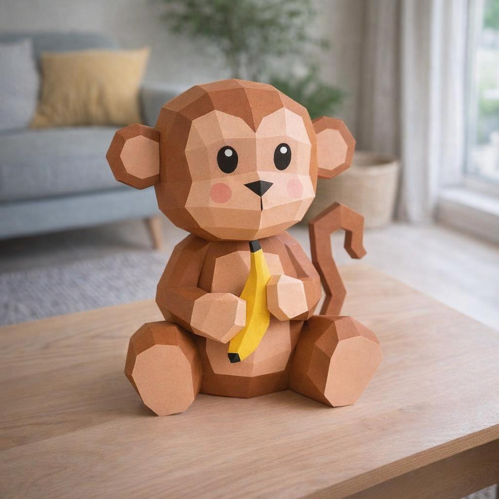Singe en papercraft 3D