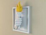 Tableau flamme olympique en papercraft 3D