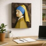 Tableau mural La jeune fille à la perle en Papercraft 3D