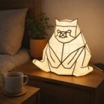 Veilleuse chat en papercraft 3D