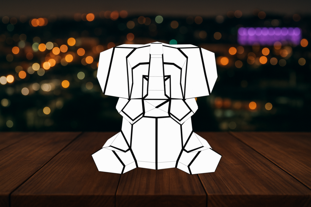 Veilleuse éléphant en papercraft 3D