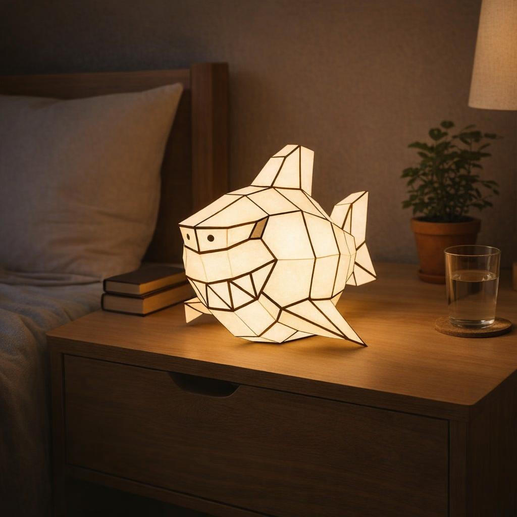 Veilleuse requin en papercraft 3D