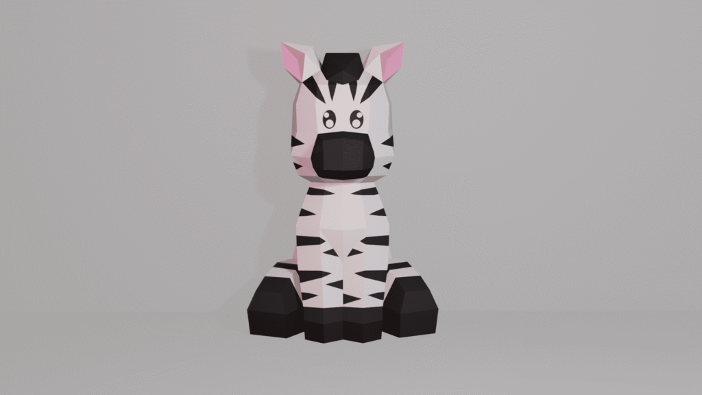 Zèbre en papercraft 3D