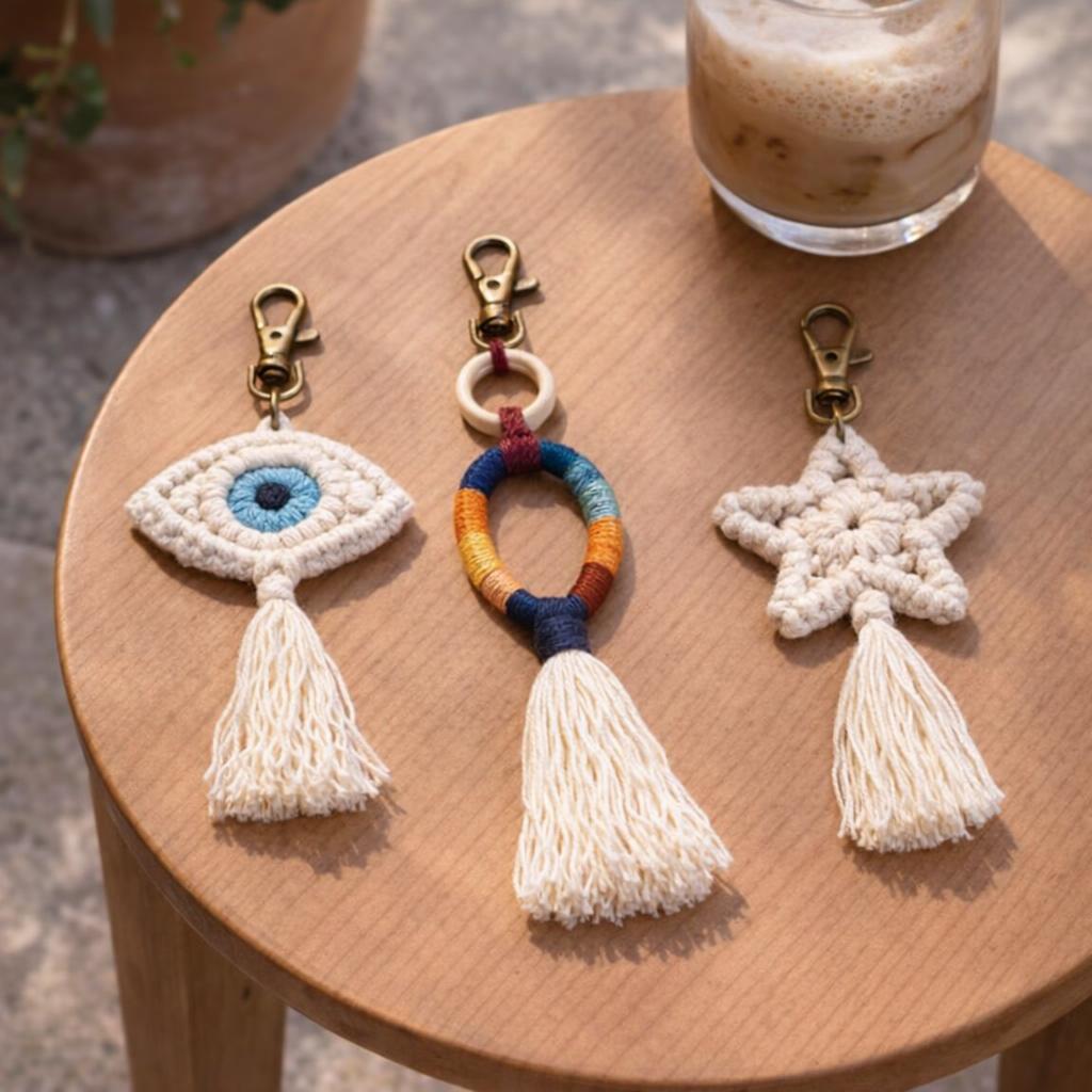 Kit macramé : 3 accessoires grigris