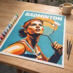 Affiche sportive Badminton - Toile roulée