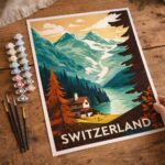 Affiche Vintage Berne - Toile roulée