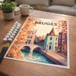 Affiche Vintage Bruges - Toile roulée