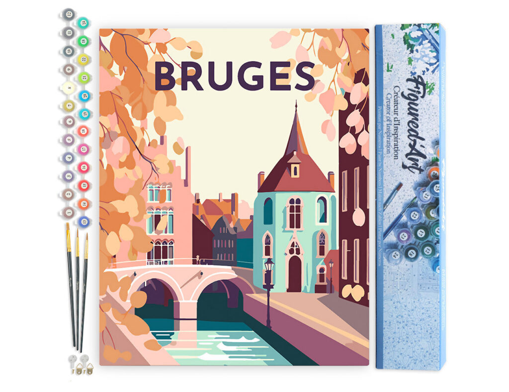 Affiche Vintage Bruges - Toile roulée