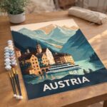 Affiche Vintage Hallstatt - Toile roulée