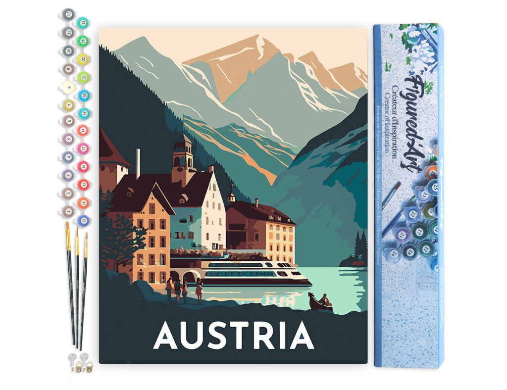 Affiche Vintage Hallstatt - Toile roulée