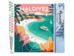 Affiche Vintage Maldives - Toile roulée