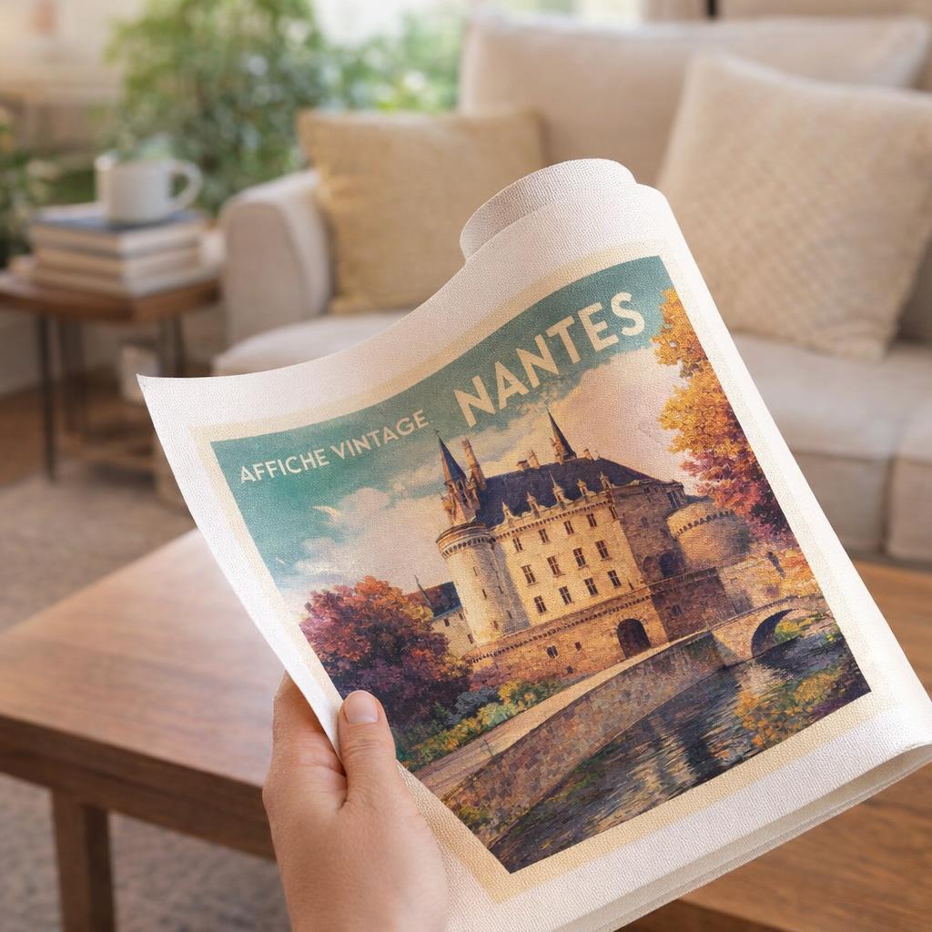 Affiche Vintage Nantes - Toile roulée