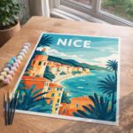 Affiche Vintage Nice - Toile roulée