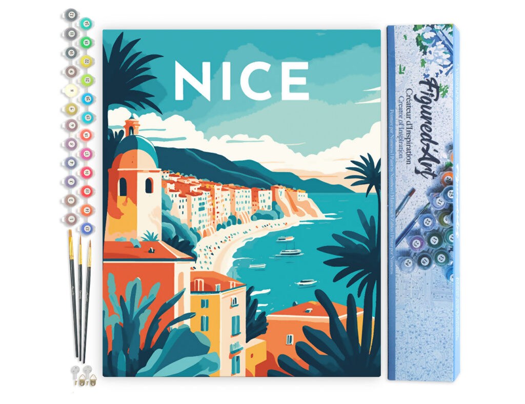 Affiche Vintage Nice - Toile roulée