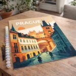 Affiche Vintage Prague - Toile roulée